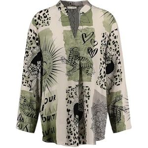 KEYLARGO Damesblouse met V-hals, kaki (1505), M