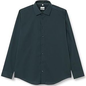 Seidensticker Slim fit overhemd met lange mouwen, Donkergroen, 38