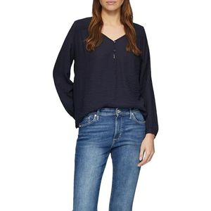s.Oliver - Blouse - Navy - Wijde Blouse - Lange Mouw