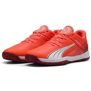 PUMA Unisex Accelerate Turbo Indoor Court schoen, gloeiend rood wit-donker karmozijnrood zwart, 42 UK, Gloeiend Rood PUMA Wit Donker Crimson PUMA Zwart, 40.5 EU