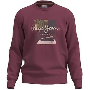Pepe Jeans Heren Melbourne Sweat Sweater, Rood (Crushed Berry), XXL, Rood (geplette bessen), XXL