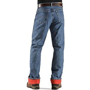Wrangler Grote en hoge robuuste kleding voor heren Woodland Thermal Jean, Stonewashed denim, 36W / 30L