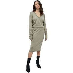 Minus Vilena V-hals gebreide jurk | Beige jurken voor dames VK | Lente damesjurken | Maat S