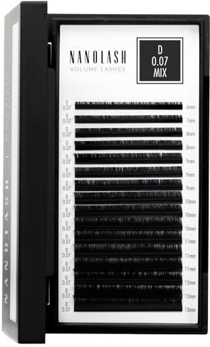 Nanolash - Wimpers voor Wimperextensions - Zwart - 0,07 D - Mix 6-13 mm