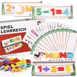 Carehabi Letters, leren speelgoed, letters houten puzzels, speelgoed vanaf 3, 4, 5, 6, 7, 8 jaar, jongens en meisjes, educatief speelgoed voor herkenningsorganisatie (organizer tas inbegrepen)