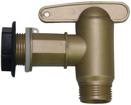 GARANTIA AQUA QUICK - Kunststof Uitloopkraan - Messingkleurig - Set incl. Aansluitstukken