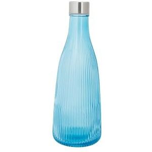 Cosy & Trendy Atla glazen fles, 1 l, azuurblauw - met dop