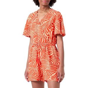 ONLCALLIE LINEN S/S PLAYSUIT PTM, Pureed Pumpkin/AOP: Bali palm, S