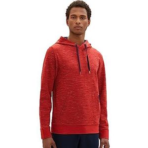 TOM TAILOR Basic hoodie voor heren in spacedye-look, 32436-fluweel Red Soft Spacedye, L