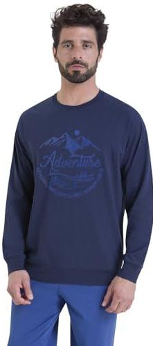 Athena - Ensemble Pyjama - Marine/Bleu - 100% Katoen - T-Shirt Met Lange Mouwen + Pantalon