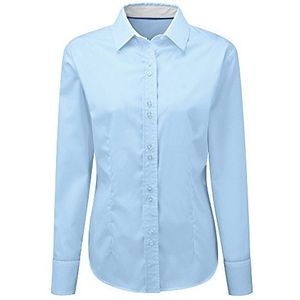 Alexandra STC-NF84PB-20 dames shirt met lange mouwen, effen katoen, maat 20, lichtblauw