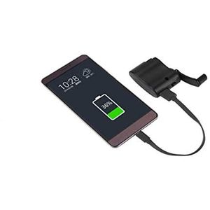 Dynamo voor Samsung Galaxy S4 smartphone lader USB batterij zwengel noodgeval (zwart)