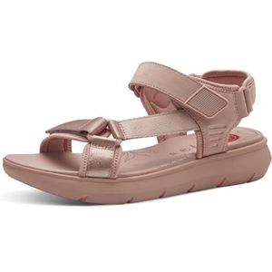 Jana Softline 8-28770-42 521 Damessandalen, platte sandalen, comfortabel, extra breed, voor dagelijks gebruik, feestelijk, elegant, visserssandalen, Rosé, 36 EU Breed