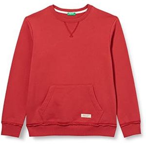 United Colors of Benetton Sweatshirt met lange mouwen voor jongens met ronde hals, kardinaal rood 0e2, 130 cm