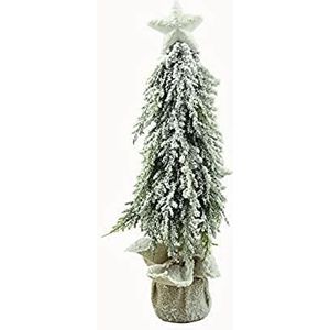 Star Kerstboom met sneeuw, met ster, 53 cm hoog, groen/wit