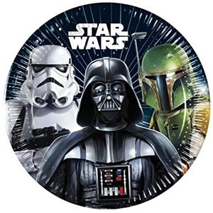 Procos 8 Star Wars Galaxy papieren borden 20 cm - zwart - één maat