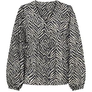 ONLY - ONLNOVA EBBA - Blouse - Beige/Zwart - Dierenprint