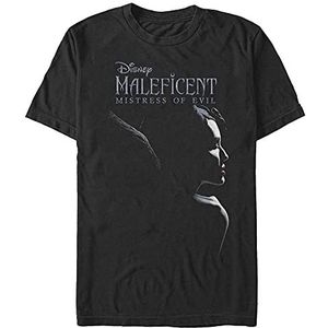 Disney Unisex Maleficent: Mistress of Evil-Logo Lockup Organic Short Sleeve T-Shirt, Zwart, S, zwart, S