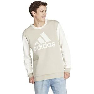 adidas Mannen Essentials Fleece Big Logo Sweatshirt, Putty Grijs/Gebroken Wit, L tall