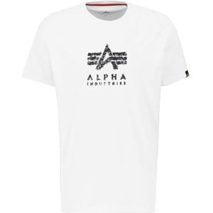 ALPHA INDUSTRIES - Grunge Logo T-shirt - Zwart - Katoen