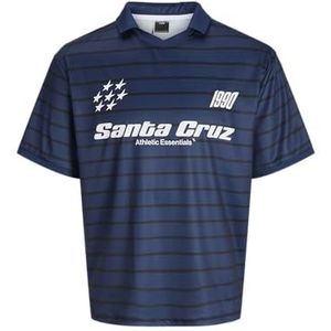 JACK & JONES Junior Jcosignal Stripe Mesh V-hals Coll Ss Jnr, titanium, 140