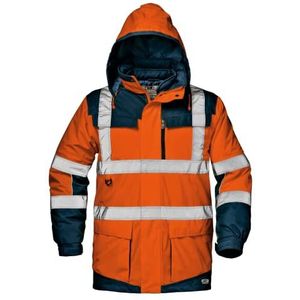 Sir Safety System MC4116HCXL ""Regimental Split"" waarschuwingsjack, waarschuwingsbescherming oranje/blauw, maat XL