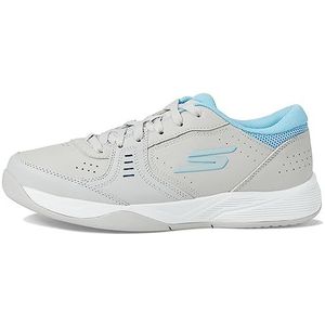 Skechers Dames Viper Court Smash-Athletic Indoor Outdoor Pickleball schoenen | Relaxed Fit Sneakers, grijs/blauw, 36.5 EU