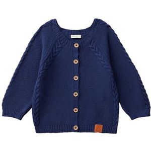 United Colors of Benetton Uniseks gebreide jas voor kinderen, Blauw, 56