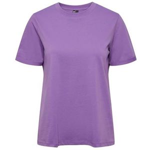 PIECES Pcria Ss Fold Up Solid Tee Noos Bc T-shirt voor dames, Bellflower, L