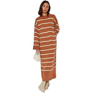 Trendyol - TCTAW24EB00018 - Gebreide Jurk - Antraciet - Met Split