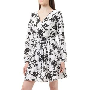 nascita Midi-jurk voor dames met bloemenprint, wit, zwart, XS