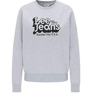 Lee Womens Graphic Crew SWS Sweater, Grey MELE, XXL