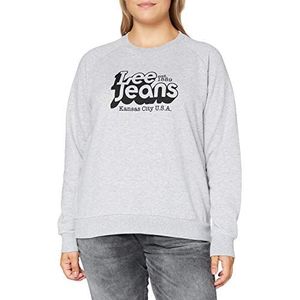 Lee Womens Graphic Crew SWS Sweater, Grey MELE, XXL