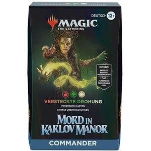 Magic: The Gathering - Mord in Karlov Manor Commander-Deck - Verborgen dreiging (deck met 100 kaarten, verzamelaars-booster-proefverpakking met 2 kaarten en accessoires) (Duitse versie)