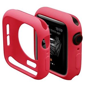 41 mm zachte flexibele TPU-horlogekast, compatibel met Apple Watch Series 4/5/6/SE, volledige bescherming, krasbestendig, ultradunne TPU-beschermhoes voor iWatch, rood