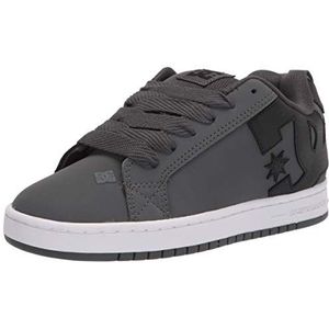 DC Shoes Court Graffik SE Skateboardschoenen voor heren, wit/zwart/limoen, donkergrijs, zwart en wit, 46,5 EU, donkergrijs, zwart en wit, 46.5 EU