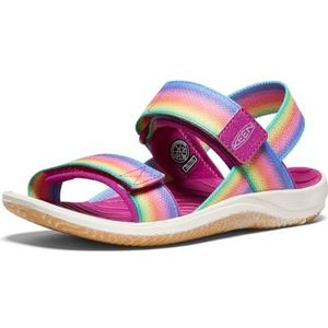 KEEN Uniseks kinderen Elle Backstrap sandalen met riem achter, Rainbow Festival Fuchsia, 39 EU