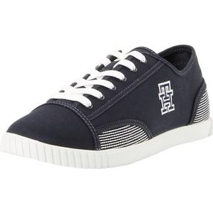 Tommy Hilfiger Dames Comfort Canvas Sneaker Cupsole, Space Blue, 4 UK, Ruimte Blauw, 37 EU