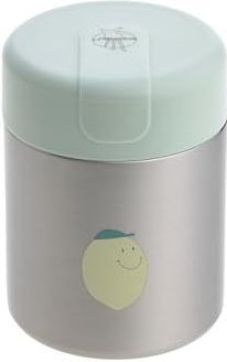 LÄSSIG Baby Kinderen Thermo Warmhoudbox Brei Snacks Lekvrij Roestvrij Staal 315 ml/Food Jar Happy Fruit Lemon