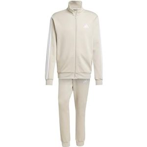 adidas Heren SPORTSWEAR BASIC 3 STRIPES FLEECE TRACKSUIT, Wonder Alumina, S