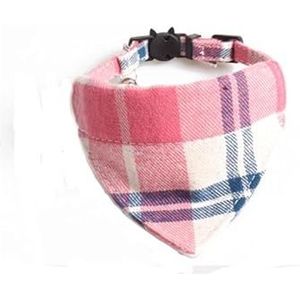 Luxe kattenhalsbanden met vlinderdas en bel | Safe Quick Release Breakaway Buckle (roze & beige geruite bandana)