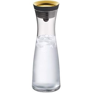 WMF Waterkaraf 1l Glazen karaf Basic Kanteldeksel CloseUp Sluiting, Karaf + kan, Transparant