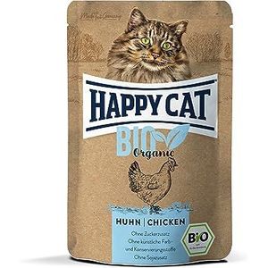 Happy Cat 70486 - All Meat Adult Bio Pouch Kip - Natvoer voor volwassen katten en katers - 85 g inhoud