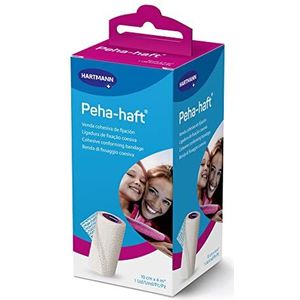 Molicare Peha-haft Elastisch zelfklevend en samenhangend verband voor het bevestigen van steriele kompressen en gaasdoeken, stabiliseert spieren en gewrichten, ademend en ademend, wit, 10 cm x 4 m
