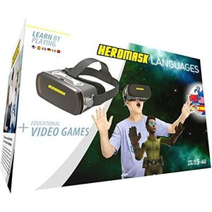Heromask Virtual Reality Hoofdtelefoon voor kinderen + Videospelletjes om Spaans, Italiaans, etc. te leren [Taalverwerking] Stem Toys. Kindercadeaus voor jongens en meisjes van 5 tot 12 jaar.Educatief