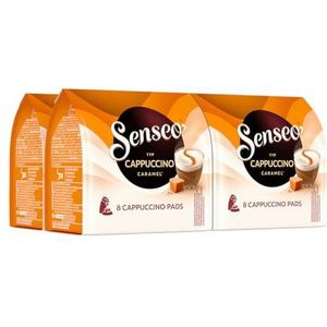SENSEO Koffiepads Cappuccino Caramel (32 Pads - Caramel Cappuccino Pads voor SENSEO Koffiepadmachines - Cappuccino met Caramelsmaak) - 4 x 8 Pads