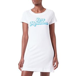 Love Moschino Womens Jersey met Bubble Print. Dress, White Blue, 48