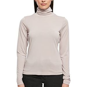 Urban Classics Dames Modal Turtleneck T-shirt met lange mouwen, warmgrijs, 3XL