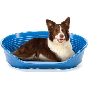 FERPLAST - Hondenmand - Kunststof hondenmand groot - 100% gerecycled plastic - Hondenmand wasbaar - Hondenmand - Ademend en antislip - Siesta Deluxe, 84 x 55 xh 28,5 CM, BLAUW