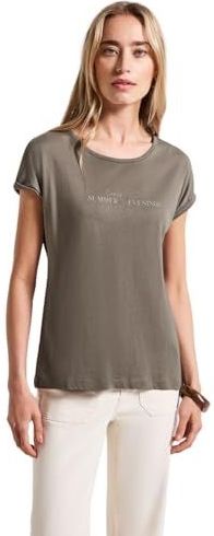 Street One - Basic Shirt - Zacht Katoen-Modalmix - Ronde Hals - Subtiele Print